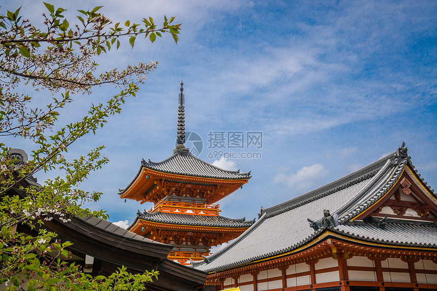 日本京都清水寺春季图片