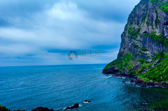 济州岛城山峰景色图片