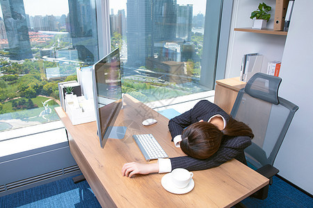 职场女性休息图片