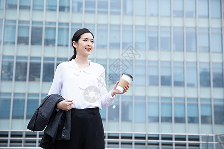 商务女性喝咖啡图片