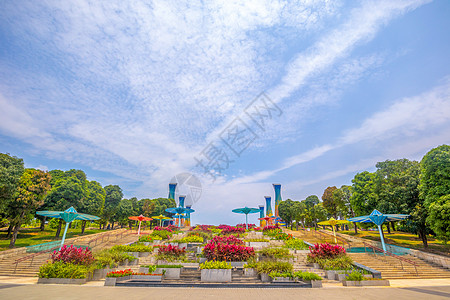 南宁五象广场五象湖公园景观背景