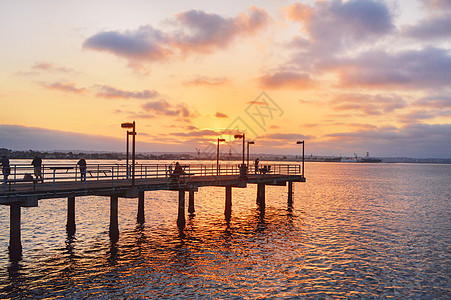 美国圣地亚哥海边夕阳图片