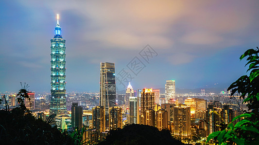 101放假台北101大楼夜景背景