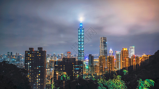 台湾101台北101大楼夜景背景