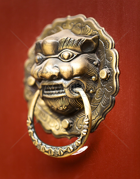 古代大门装饰狮子头