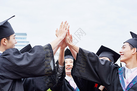 阳光团队大学击掌毕业照背景