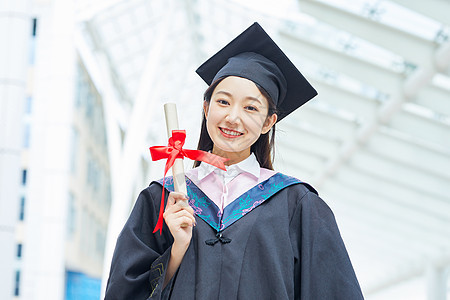 女大学生毕业照背景图片