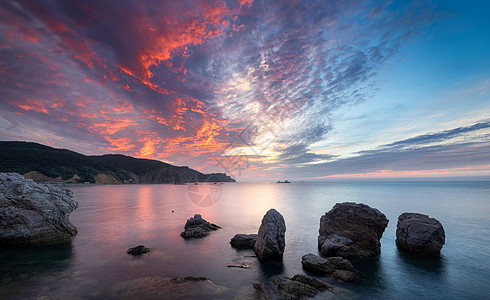 大海礁石海岸风光背景