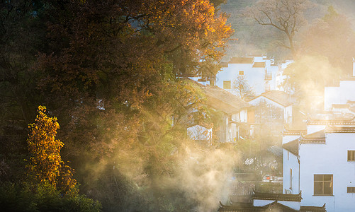 皖派建筑周庄古镇风景背景