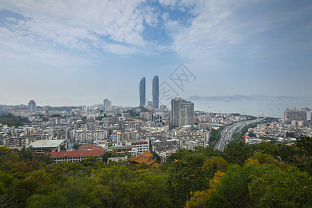 福建厦门双子塔背景图片