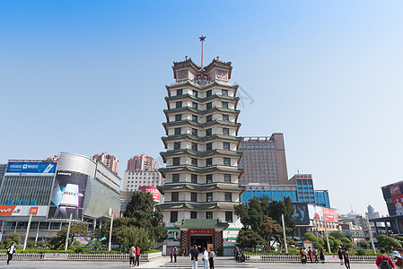 城市建筑郑州河南郑州二七纪念塔背景