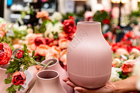 粉红色花瓶图片