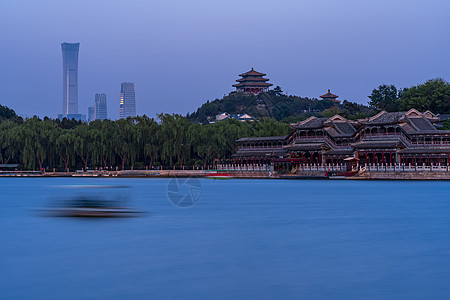 北海夜景北海公园背景