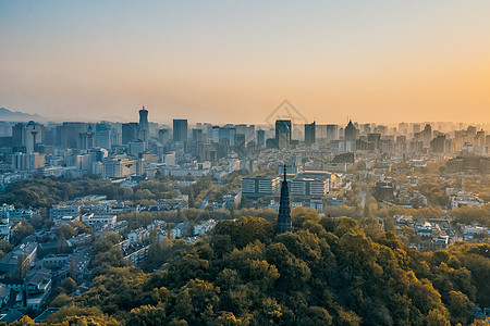 杭州宝石山日出背景图片