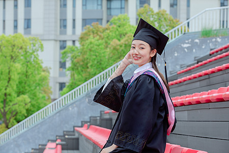 毕业季校园美女大学毕业生美女背景