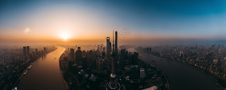 上海陆家嘴日出全景图图片