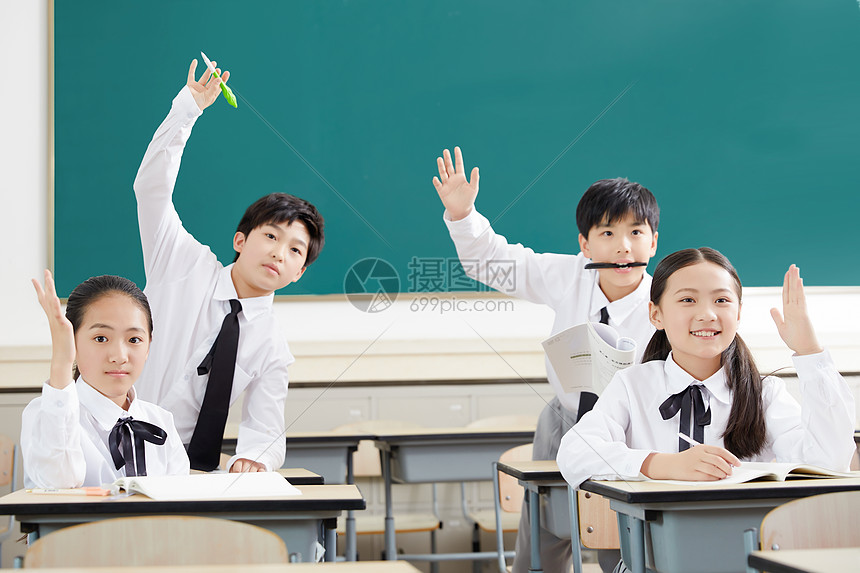 小学生课堂举手高清图片下载-正版图片501282226-摄图网