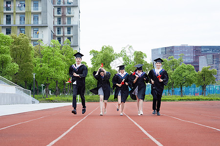 毕业大学生奔跑图片素材