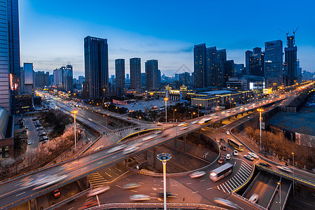 城市高架车流延时摄影背景图片