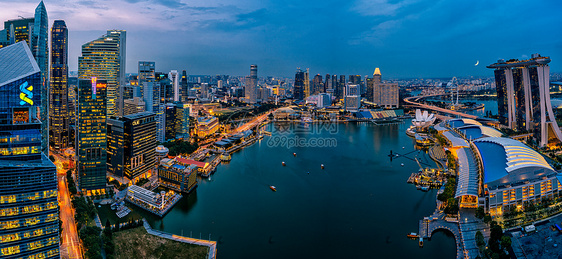 新加坡金沙湾夜景图片