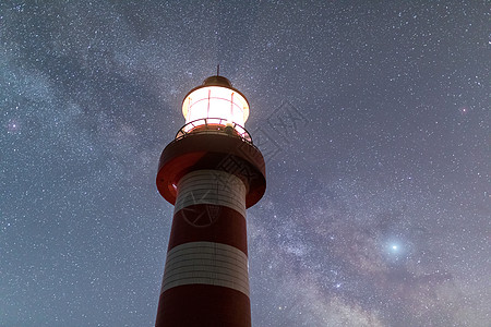 灯塔银河夜景指引高清图片