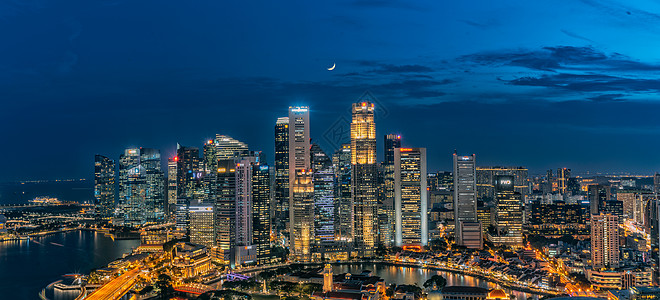 新加坡夜景灯火通明背景