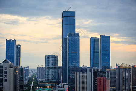 西安大厦西安锦业路街景鸟瞰背景