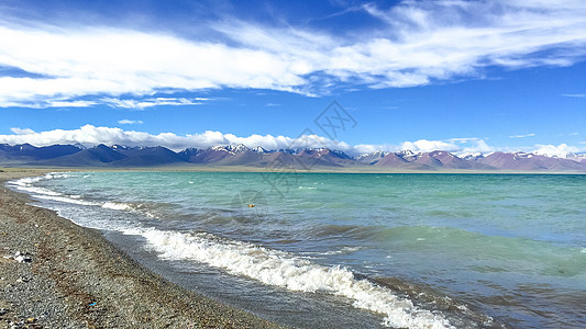 西藏羊湖景区风光蓝天高清图片素材