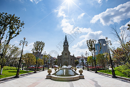 宁波天主大教堂城市高清图片素材