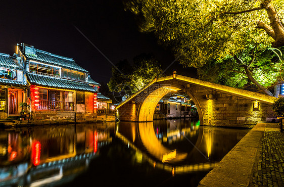 嘉善西塘夜景图片