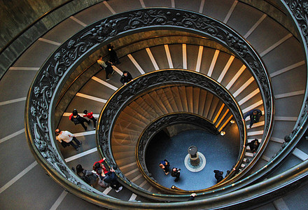 梵蒂冈博物馆旋转楼梯背景图片