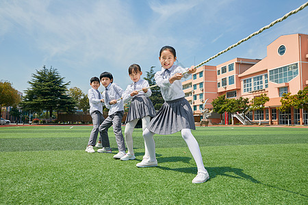 小学生拔河背景