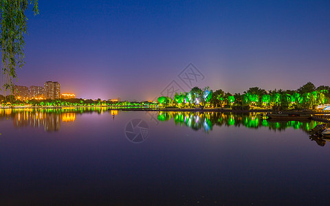 济南大明湖夜景济南夜景高清图片素材