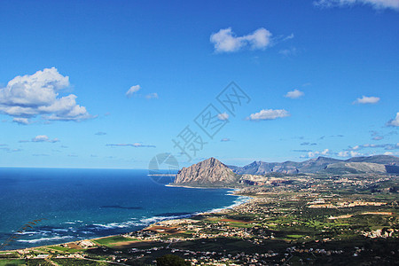 唯美海景西西里岛海岸线背景