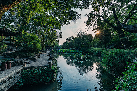 苏州古镇拙政园背景