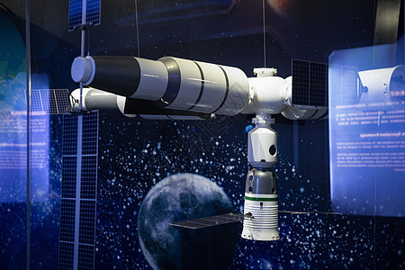 太空宇宙飞船上海科技馆卫星火箭背景
