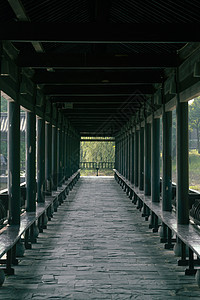 中式古风长廊背景图片