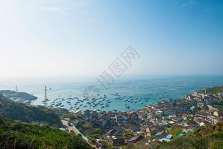 枸杞岛海边小镇背景图片