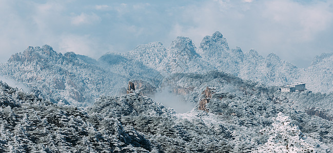 黄山雪景雪后黄山背景