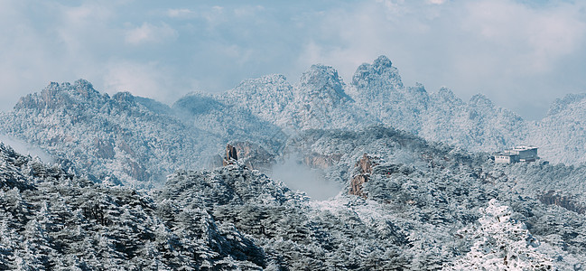 雪后黄山背景图片