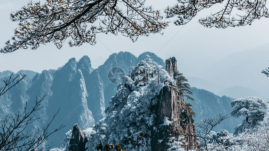 雪后黄山图片