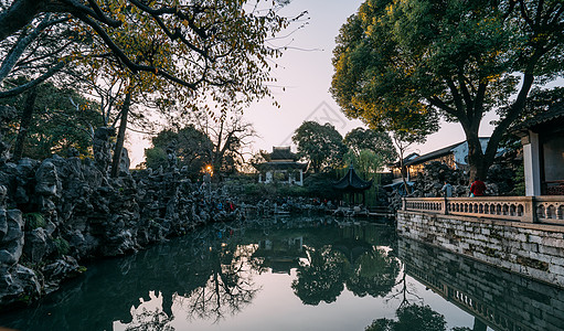 苏州建筑狮子林背景