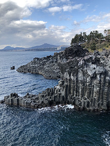 济州岛柱状节理带图片