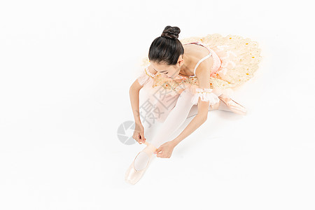 运动人物舞蹈芭蕾系鞋带特写背景