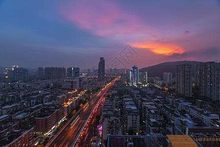 厦门旅游厦门城市日落时分背景