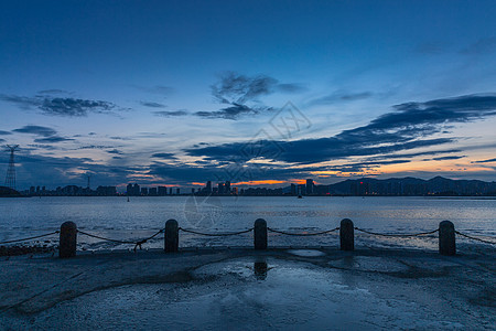 海湾码头厦门海湾夜景背景