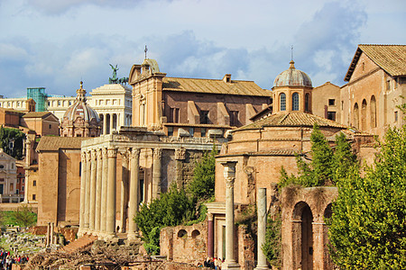 意大利古罗马建筑遗址背景图片