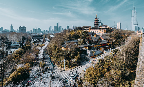 金陵鸡鸣寺和南京紫峰图片