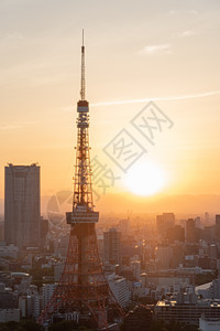日本东京城市夜景日落图片