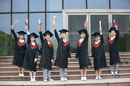 青少年学习小学生毕业照背景